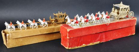 TWO VINTAGE LESNEY & CRESCENT TOYS DIECAST CORONATION COACHES