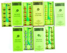 COLLECTION OF X5 VINTAGE SUBBUTEO TABLE TOP FOOTBALL SETS