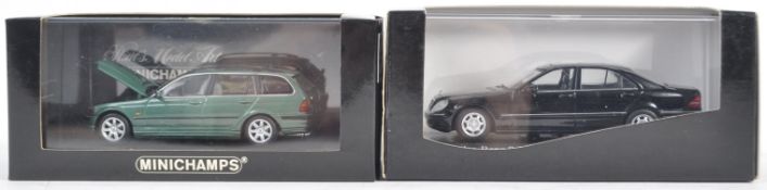 TWO ORIGINAL MINICHAMPS 1/43 SCALE BOXED DIECAST MODEL CARS