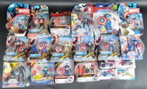 LARGE COLLECTION OF CAPTAIN AMERICA CARDED ACTION FIGURES