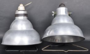 TWO VINTAGE MID 20TH CENTURY ALUMINIUM SHADES PHOTOGRAPHIC LIGHTS