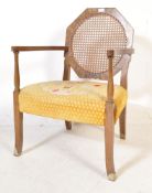 1930'S ART DECO WALNUT BERGERE CANED ARMCHAIR