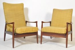 PAIR OF 1960'S TEAK WOOD DANISH INSPIRED ARMCHAIRS