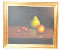 VINTAGE LATE 20TH CENTURY OIL ON CANVAS STILL LIFE by K COTTON