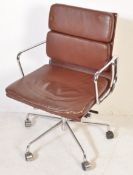 EAMES EA217 CHROME & LEATHER VITRA MANNER DESK CHAIRS