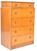 ART DECO WALNUT PEDESTAL CHEST OF DRAWERS