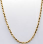 HALLMARKED 9CT GOLD ROPE TWIST CHAIN