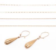 HALLMARKED 9CT GOLD EARRINGS & NECKLACE CHAINS