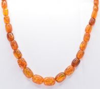 VINTAGE AMBER BEADED NECKLACE