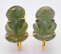 VINTAGE 9CT GOLD & FROG EARRINGS