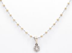 HALLMARKED 9CT GOLD & DIAMOND PENDANT NECKLACE