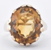 HALLMARKED 9CT GOLD & CITRINE RING