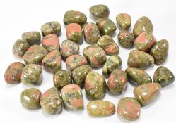 MINERAL SPECIMENS - COLLECTION OF UNAKITE TUMBLESTONES