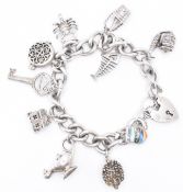 1970'S SILVER HALLMARKED CHARM BRACELET