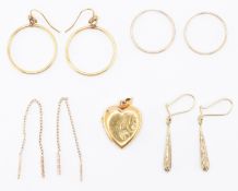 FOUR PAIRS OF 9CT GOLD EARRINGS