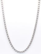 SILVER FLAT CURB LINK NECKLACE CHAIN