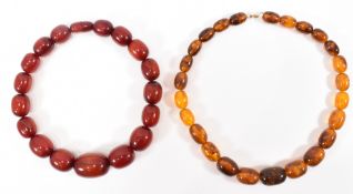 BAKELITE STYLE PLASTIC & AMBER STYLE NECKLACES
