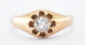 VICTORIAN HALLMARKED 18CT GOLD & DIAMOND SOLITAIRE RING