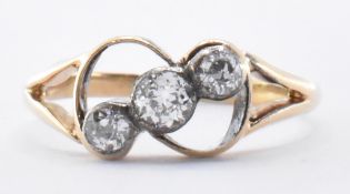 18CT GOLD & DIAMOND THREE STONE RING