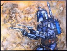 ESTATE OF DAVE PROWSE - STAR WARS - JANGO FETT ORIGINAL PAINTING