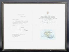 ESTATE OF DAVE PROWSE - RONALD REAGAN LETTER & WHITE HOUSE INVITATION