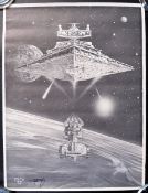 ESTATE OF DAVE PROWSE - STAR WARS - FAN ART - VINTAGE SIGNED PRINT