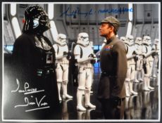 ESTATE OF DAVE PROWSE - STAR WARS - DUAL SIGNED 16X12