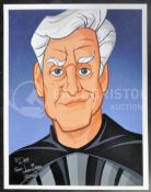 ESTATE OF DAVE PROWSE - FAN ART - SIGNED CARTOON OF PROWSE