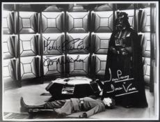 ESTATE OF DAVE PROWSE - STAR WARS - EMPIRE STRIKES BACK DUAL SIGNED 16X12