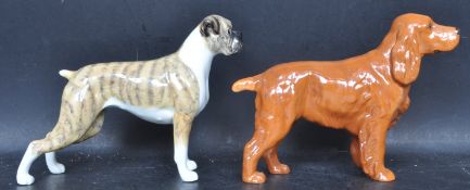 GROUP OF TWO CERAMIC PORCELAIN DOG FIGURINES BY BESWICK