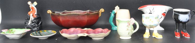 ASSORTMENT OF ART DECO & MID CENTURY CERAMICS
