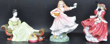 THREE ROYAL DOULTON CERAMIC PORCELAIN FIGURINES