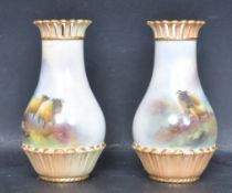 TWO EARLY 20TH CENTURY ROYAL WORCESTER PORCELAIN VASES