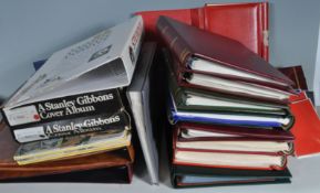 GROUP OF EMPTY ALBUMS FOR STAMPS, POSTCARDS, PHOTOGRAPHS