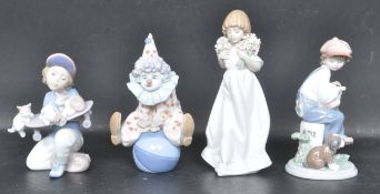 FOUR LLADRO CERAMIC PORCELAIN FIGURINES - 5401 - 7603 - 5813 - 7623