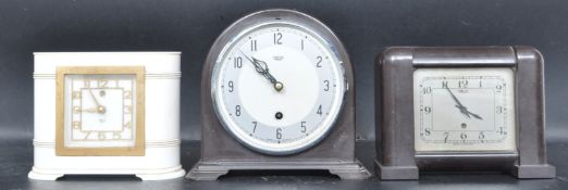 COLLECTION OF THREE ART MANTEL CLOCKS