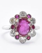 FRENCH PLATINUM RUBY & DIAMOND RING