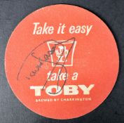 ONLY FOOLS & HORSES - ORIGINAL SCREEN USED PROP BEERMAT -SIGNED