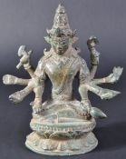 EARLY 19TH CENTURY CHINESE BRONZE EIGHT ARMED BUDDHA