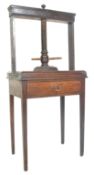 18TH CENTURY GEORGE III OAK BOOK PRESS ON STAND