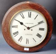 19TH CENTURY VICTORIAN ROSEWOOD CIRCULAR WALL CLOCK