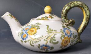 19TH CENTURY CANTAGALLI FAIENCE POTTERY TEAPOT