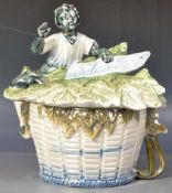 19TH CENTURY BLACK AMERICANA CERAMIC TOBACCO JAR