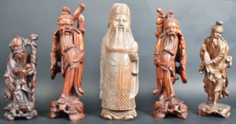 COLLECTION CHINESE HARDWOOD IMMORTALS FIGURES