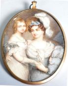 19TH CENTURY VICTORIAN OVAL PORTRAIT MINIATURE PAINTING