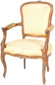 LATE 19TH CENTURY FRENCH WALNUT SALON ARMCHAIR