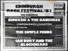 EDINBURGH ROCK FESTIVAL '81 - PROMOTIONAL POSTER