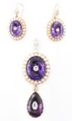 VICTORIAN AMETHYST DIAMOND & PEARL JEWELLERY SUITE