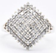 HALLMARKED 9CT GOLD & DIAMOND CLUSTER RING
