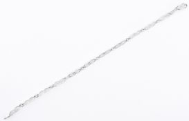 HALLMARKED 9CT WHITE GOLD FANCY LINK BRACELET CHAIN